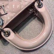 Lady dior patent leather pink and silver buckle matel chain 17cm - 3