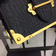 Prada Black Crocodile and Leather Cahier Shoulder Bag 1BA045 - 3