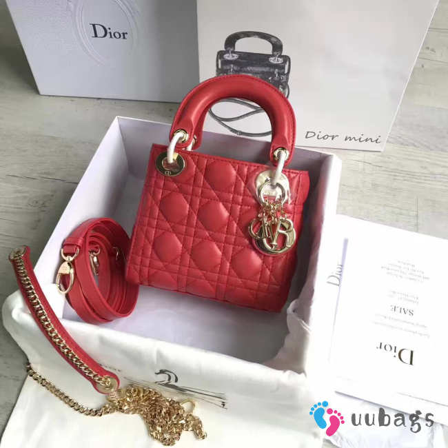 Lady dior red and gold buckle matel chain 17cm - 1