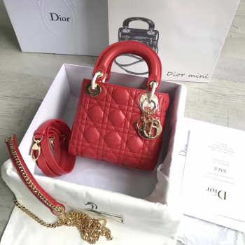 Lady dior red and gold buckle matel chain 17cm