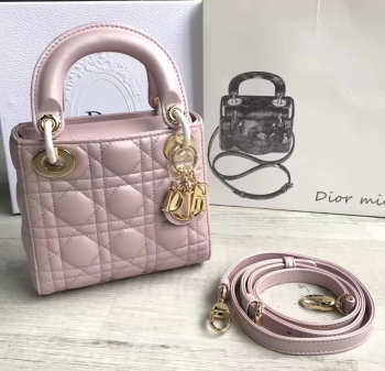 Lady dior pearl pink and gold buckle matel chain 17cm