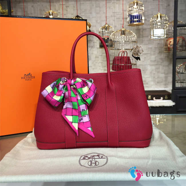 Hermes Garden Party 2736 wine red 30cm - 1