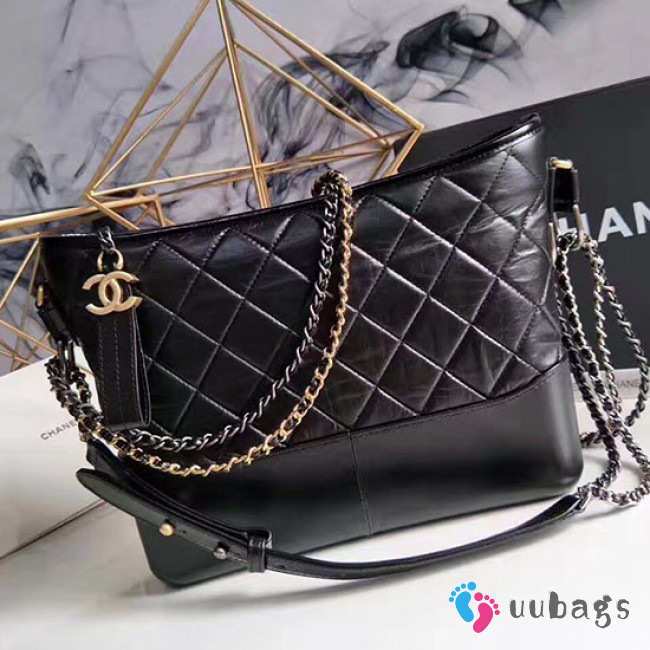 Chanel Chanels Gabrielle Hobo Bag Black A93824 VS00185 - 1