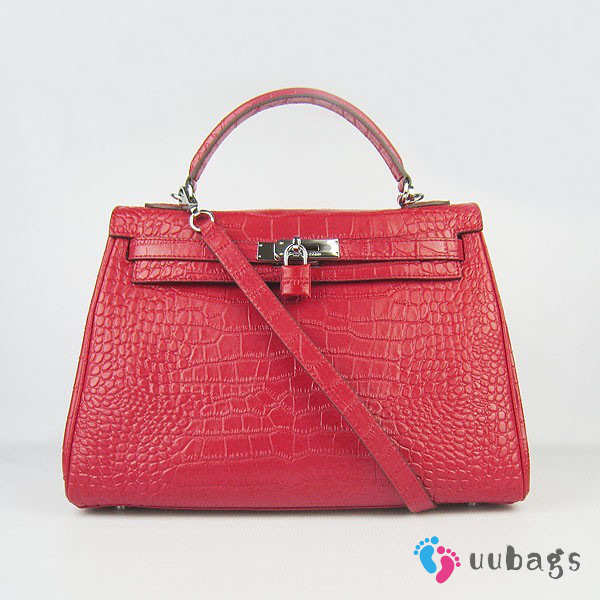 Hermes Kelly 6108 Red Crocodile Bag - 1