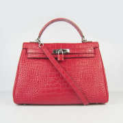 Hermes Kelly 6108 Red Crocodile Bag - 1