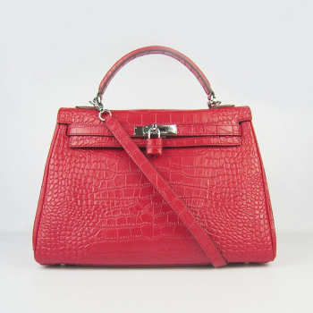 Hermes Kelly 6108 Red Crocodile Bag