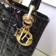 Uubags | Dior Lady 1603 Bag In Black Patent Leather With Gold Buckle 24x20x11cm - 4