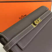 Hermès Kelly Clutch 2863 brown gold buckle 20cm - 2