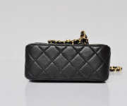 CHANEL 1112 Black Lambskin Leather Flap Bag With Gold Hardware - 5