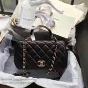 Chanel Lambskin Flap Bag with Top Handle Black A93752 VS02984 - 3