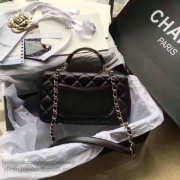 Chanel Lambskin Flap Bag with Top Handle Black A93752 VS02984 - 6