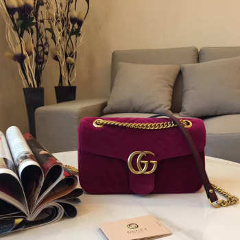 Gucci GG Marmont Chevron Velvet Shoulder bag 26cm（4 colors）