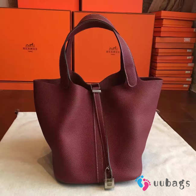 Hermes Picotin Lock 2822 dark red 22cm - 1