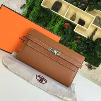 Hermès kelly clutch 2851 brown 20cm