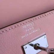 Hermès Kelly Clutch 2846 pink silver buckle 20cm - 4