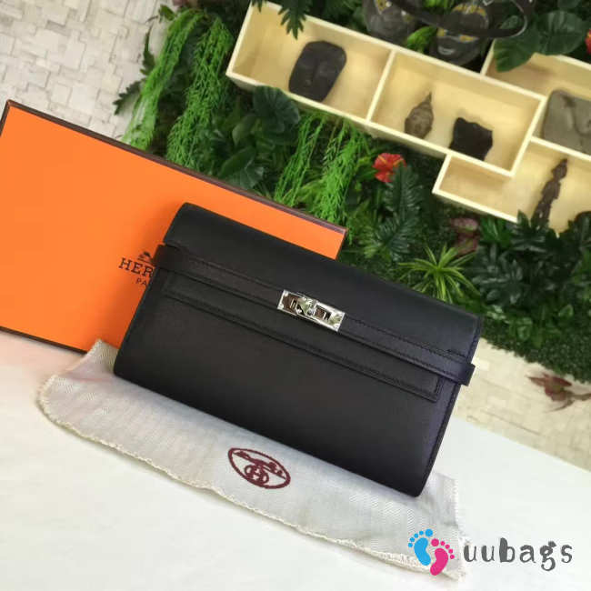 Hermès Kelly Clutch 2852 black 20cm - 1