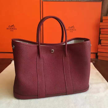 Hermes Garden party 2888 wine red 30cm