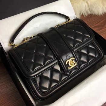 Chanel Quilted Lambskin Flap Bag Black A91365 VS03475