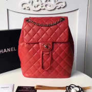 Chanel Quilted Lambskin Backpack Red 170303 VS07838 - 5