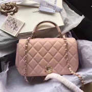 Chanel Lambskin Flap Bag with Top Handle Pink A93752 VS00969 - 1