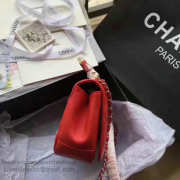 Chanel Lambskin Flap Bag with Top Handle Red A93752 VS09681 - 3