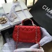 Chanel Lambskin Flap Bag with Top Handle Red A93752 VS09681 - 6