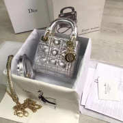 Lady dior shiny silver and gold buckle matel chain 17cm - 1