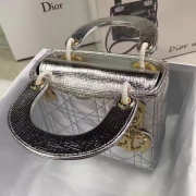 Lady dior shiny silver and gold buckle matel chain 17cm - 5