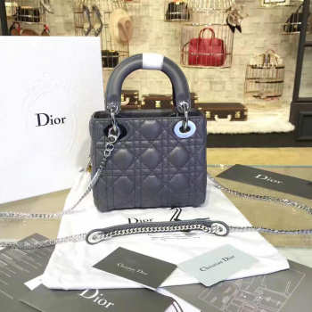 Lady dior grey and silver matel chain 17cm