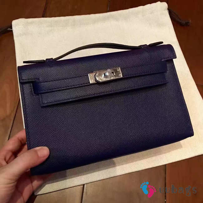 Hermes mini kelly 2833 dark blue 22cm - 1