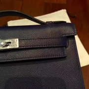 Hermes mini kelly 2833 dark blue 22cm - 6