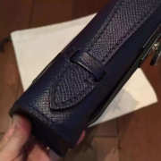 Hermes mini kelly 2833 dark blue 22cm - 4