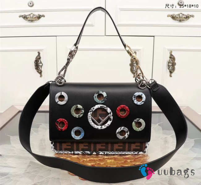 fendi kan handbag black 0592 - 1