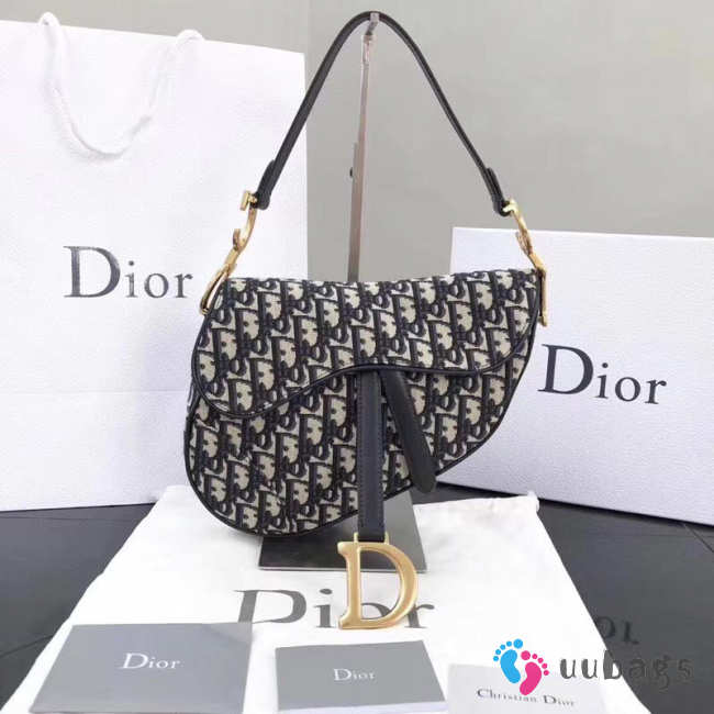 Dior Women Saddle Bag in Blue Canvas M0446 - 1