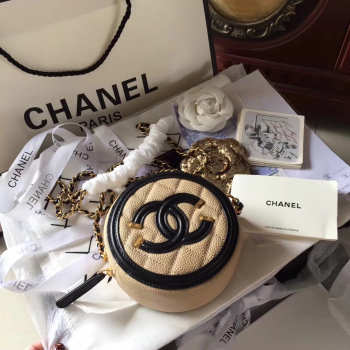 Chanel round cake Bag Beige 15cm