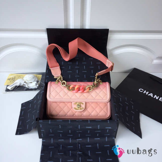 Chanel Flap Grained Calfskin Bag pink AS0062 - 1