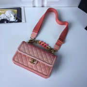 Chanel Flap Grained Calfskin Bag pink AS0062 - 5