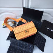 Chanel Flap Grained Calfskin Bag Orange AS0062 - 2