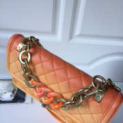 Chanel Flap Grained Calfskin Bag Orange AS0062 - 3