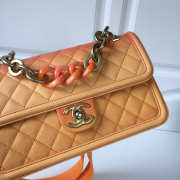 Chanel Flap Grained Calfskin Bag Orange AS0062 - 4