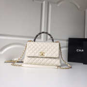 Chanel Flap bag with top handle Black&White&Wine - 6