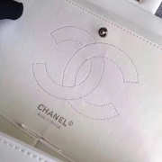 Chanel white lambskin flap bag with silver hardware 30cm  - 5