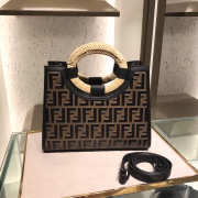 Fendi Small Runaway FF Embossed Calf Shopping Tote Bag - 1