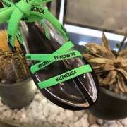 Balenciaga slippers black&green&orange  - 2