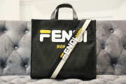 2019Fendi FF shopping bag black 39cm - 1