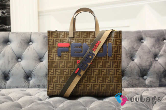 2019Fendi FF shopping bag blue logo 39cm - 1