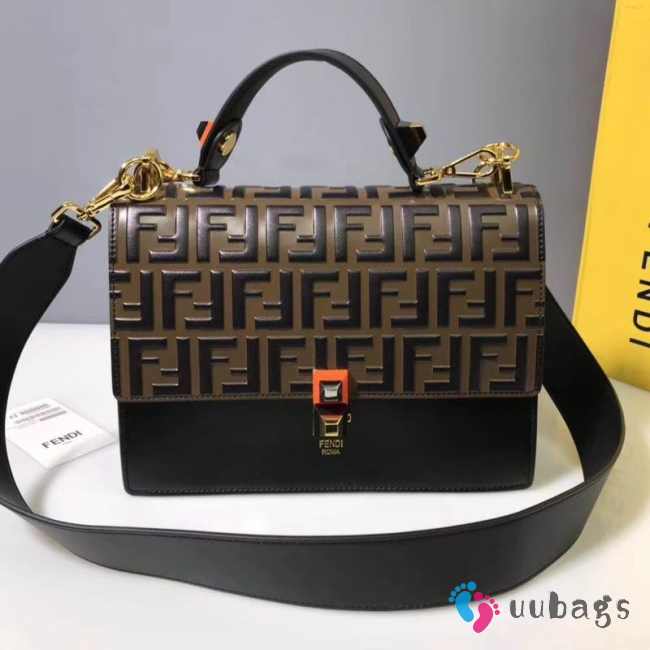 Fendi Kan I Shoulder Bag FF Black/Brown - 1