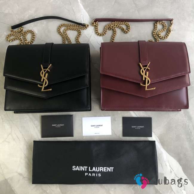 YSL SULPICE MEDIUM IN SMOOTH LEATHER Black&Red - 1