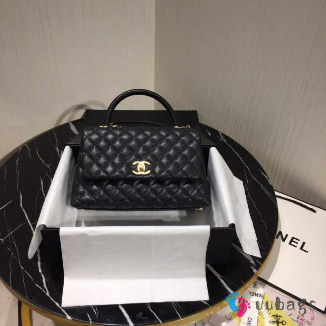 Chanel Flap Bag With Top Handle Black - 1