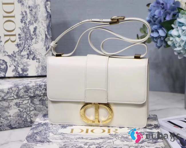 DIOR 30 MONTAIGNE CALFSKIN BAG WHITE - 1